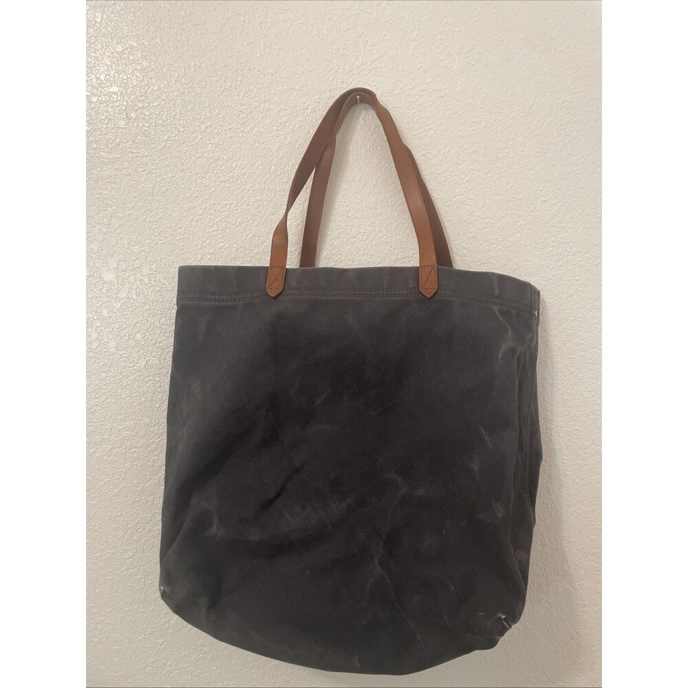 Madewell The Canvas Transport Tote Navy Coated Canvas Leather Straps Men Bag